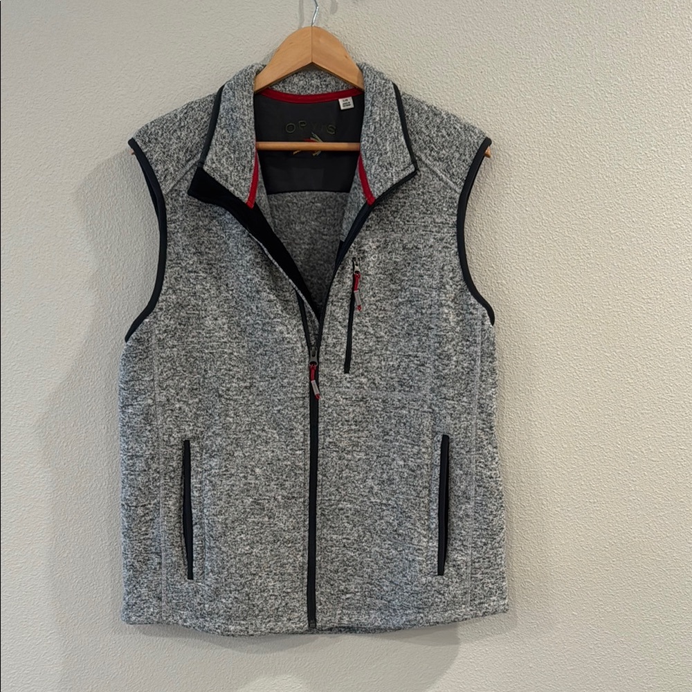 Orvis Gray Vest with Red Accent